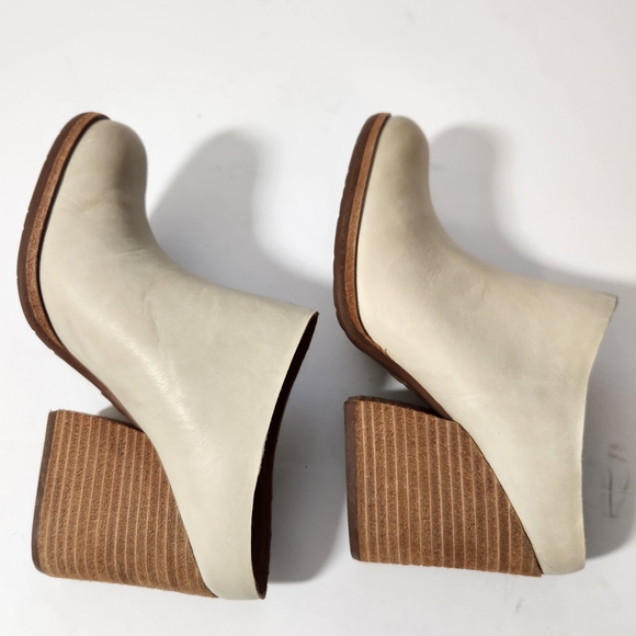 kork-Ease womens sz 7.5 nude tan challis leather slip on block heeled mules $165 - Picture 6 of 8
